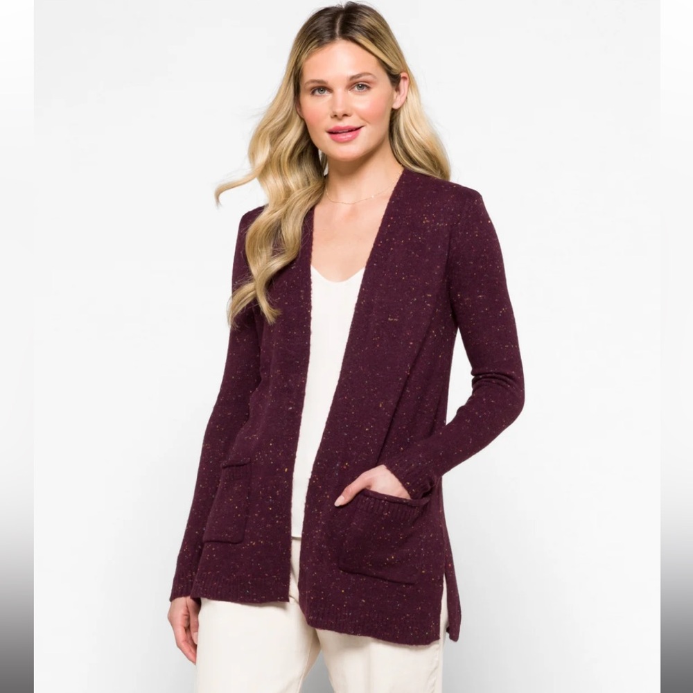 LOVE ELLIE Wells Confetti Cardigan - Dark Purple Confetti Women’s Size Small